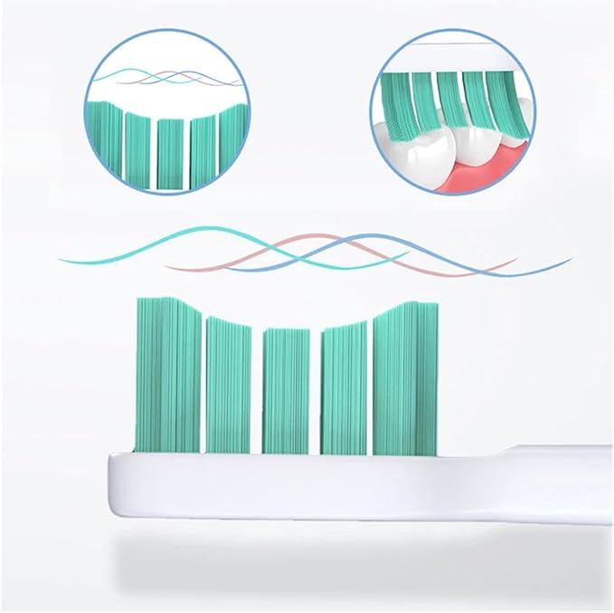 8PCS Compatible for XIAOMI MIJIA T300/500 Replacement Brush Heads Sonic Electric Toothbrush Vacuum Soft Bristle Suitable Nozzles(8pcs White)