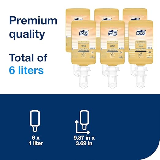 Tork Hair and Body Wash S4 Clean Scent 6 x 1L 400033 (formerly 400013)