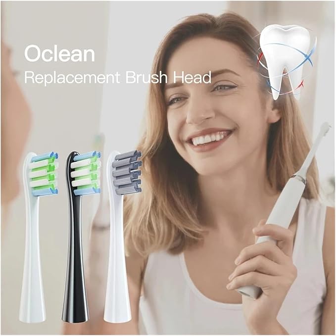 4/12 Pcs Replaceable Brush Heads Suitable Compatible for Oclean X/X PRO/ Z1/ F1/ One/Air 2 /SE Sonic Electric Toothbrush Refills(6black6pink)