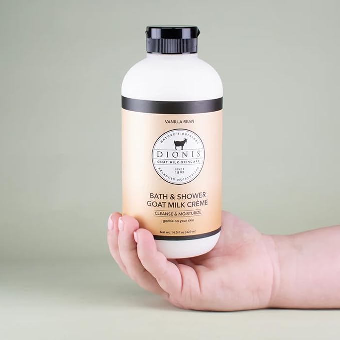 Dionis Goat Milk Bath Soap &amp Liquid Shower Crème Vanilla Bean 14.5oz (Pack of 1)