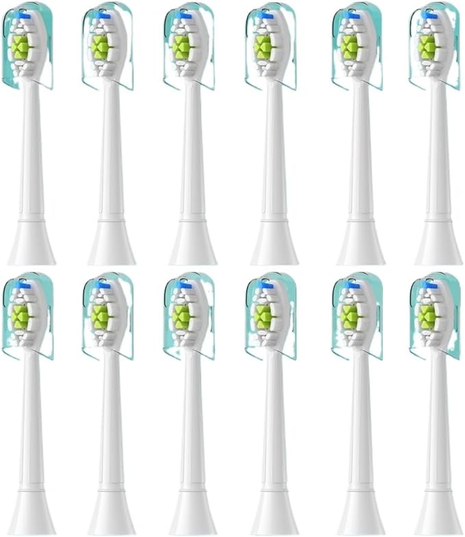 4/8pcs Replacement Toothbrush Heads Compatible for Philips Sonicare Soft Electric Brush Head 4100 6500 6100 7500 5(12pcs White)