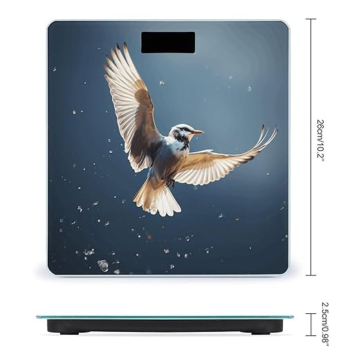 Bird Migration Bathroom Scale for Body Weight Bathroom Weighing Scale with Backlit LCD Display Highly Accurate Measures Weight Up to 180kg