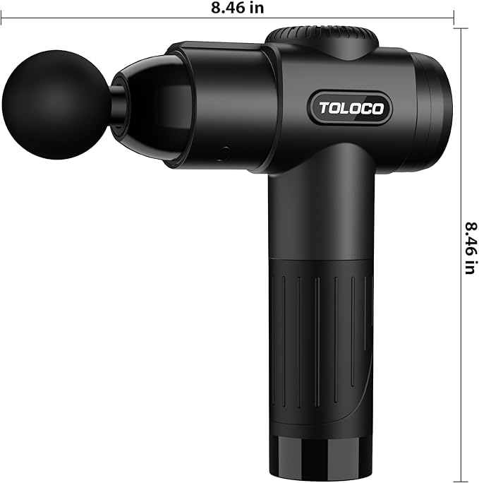 TOLOCO Massage Gun Deep Tissue Back Massage for Athletes for Pain Relief Percussion Massager with 10 Massages Heads &amp Silent Brushless Motor Valentines Day Gifts for Him Her Black