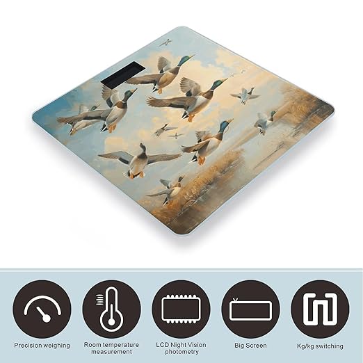 Hunting Flying Wild Ducks Scale for Body Weight Smart Scales Digital Bathroom Scale High Precision Weighing Scales with Large Display Weighing Machine for People