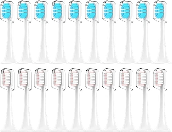 Compatible for Xiaomi Mijia T300/T500/T700 Sonic Electric Toothbrush Heads Replaceable Refill Nozzles 4 Colors(10Pink10Blue)