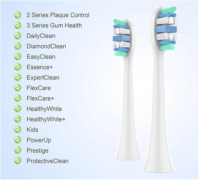 12/20pcs Toothbrush Replacement Heads Brush Head Compatible for Sonicare 2100 4100 5100 6100 7300 9000(White-12 Pcs)