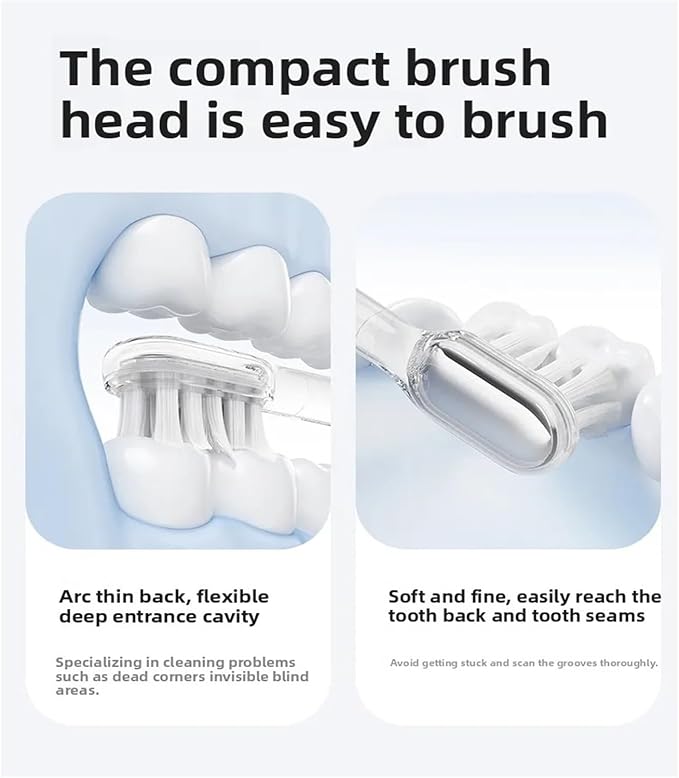Compatible for Laifen Electric Toothbrush Brush Head LFTBO1-S LFTB01-P ABS LFTB01-A(Efficient Clean x3)
