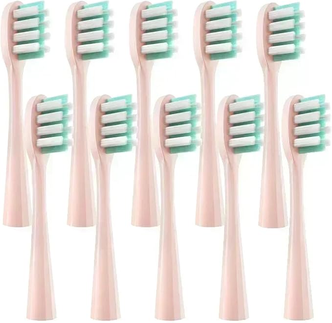 ReplacementCompatible for Usmile Y1/U1/U2 Toothbrush Heads Smart Electric Tooth Clean Brush Nozzles 4/10Pcs/Set(10PinkGreenF)