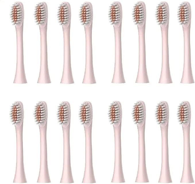 Replacement Toothbrush Heads ForCompatible for N101 N100 N105 Sonic Electric Soft Bristles Nozzles4/8/16Pcs(16pcs Pink)