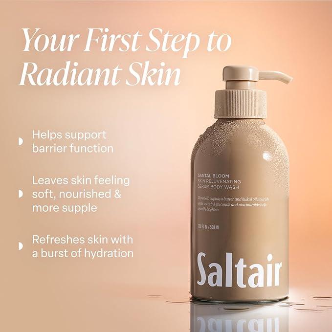 Saltair Body Wash Signature Scents 2-Pack. Moisturizing Body Cleanser with Monoi Oil and Cupuacu Butter. Luxury Shower Gel for Women and Men. Vegan Cruelty-Free Paraben-Free. 2x 17oz Pump Bottles