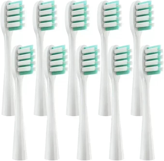 Replacement Compatible for Y1/U1/U2 Toothbrush Heads Electric Tooth Clean Brush Nozzles 10pcs(10WhiteGreenF)