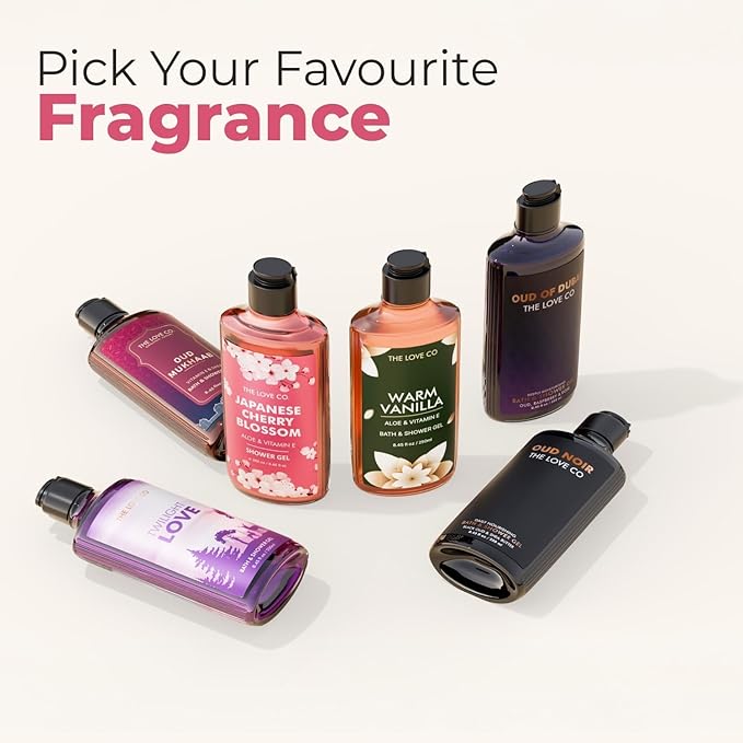 Japanese Cherry Blossom Shower Gel with Aloe &amp Vitamin E 250ml Floral Fragrance Hydrating Body Wash