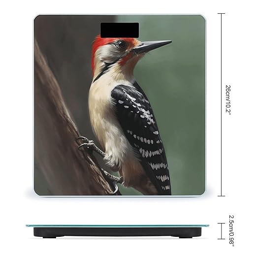 Woodpecker Bathroom Scale Large LCD Backlight Display Digital Scale Rounded Corners Body Scales Automatic Power On/Off Bathroom Scales for Home Bedrooms
