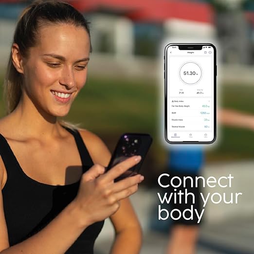 CUBITT Smart Digital Weight Scale 13 Body Composition Analizer BMI Muscle Mass Body Fat Scale with Smartphone App sync with Bluetooth (Grey)