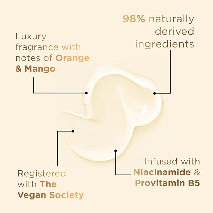 Baylis &amp Harding Kindness + Vitamin C &amp Niacinamide Orange &amp Mango Fragrance 16.9 fl. oz Cleanse &amp Glow Body Wash (Pack of 3) - Biodegradable Formula - Vegan Friendly