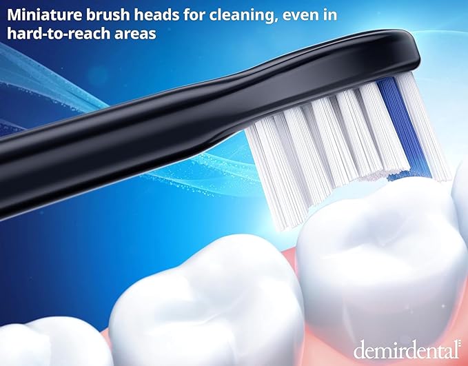 demirdental Active Charcoal Mini Medium Replacement Brush Heads Compatible with Philips Sonicare – Small Black Toothbrush Heads for Daily Natural &amp Precision Cleaning – Replaces HX4088mb – 8 Pack