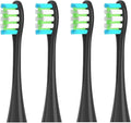 4 Pcs/Pack Replacement Brush HeadsCompatible for Oclean X/X PRO/ Z1/ F1/ One/Air 2 /SE Sonic Toothbrush Soft Bristle Nozzles(Black)