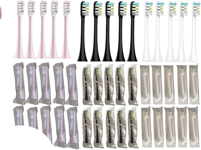 10pcs Replacement Toothbrush Head Compatible for Xiaomi Soocas Electric Sonic Individual Packing Soft Bristle Brush(10PCS White)
