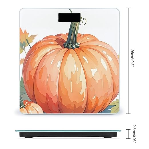 Fall Watercolor Pumpkins Smart Scale for Body Weight Accurate Bathroom Scale with LED Display Digital Weight Scales Weighing Machine High Precision Scales for Bath Home