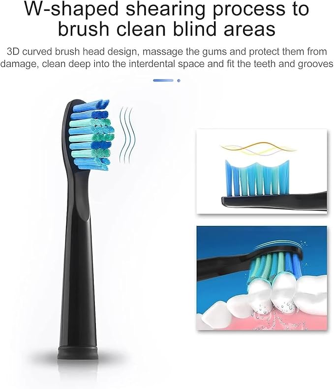 Replacement Toothbrush Heads Compatible for FW-507/508/551/515/917/959/2011FW-D1/D3/D7/D8 Electric(White 3pcs)