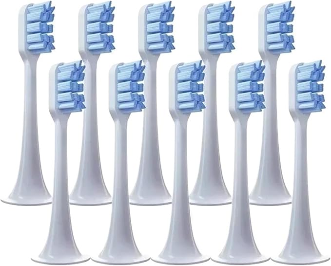 10pcs Replacement Toothbrush Heads Compatible for T300 T500 T700 Teeth Brush Soft Teethbrush Nozzles(10 Blue-Standard)