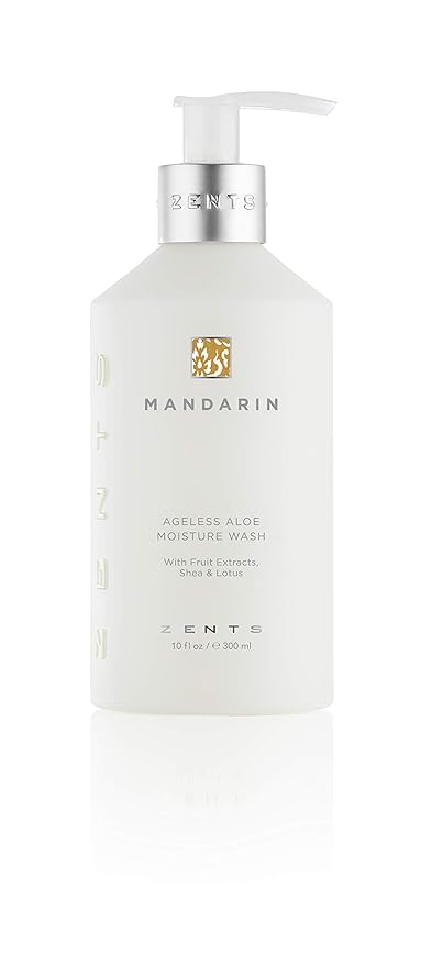 Zents Hand &amp Body Wash (Mandarin Fragrance) | Hydrating Anti-Aging Cleanser with Organic Shea Butter &amp Aloe for Dry Skin | Gentle &amp Nourishing | 10 fl oz