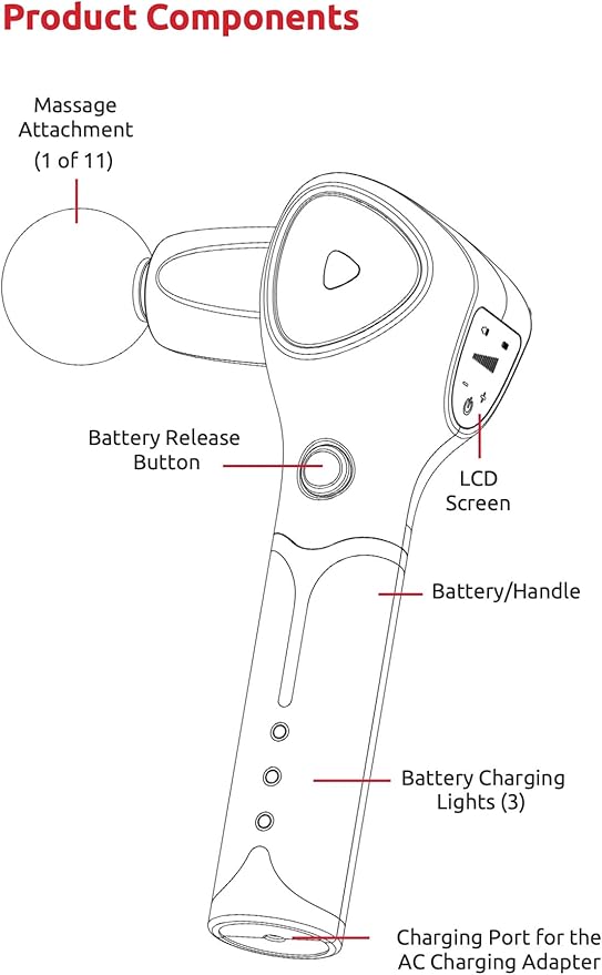 Muscle Liberator 3 – Quiet Portable Massage Gun with 4-Position Rotating Head 16 Selectable Speeds &amp CTB Silicone Trigger Point Head – Rechargeable 4-25 Hours Battery Life 2.5lb