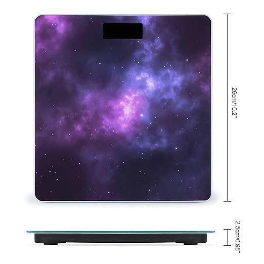 Magic Galaxy Sky PurpleScale for Body Weight with LCD High Precision Weighing Scales Fashion Sturdy Tempered Glass Weight Scales Easy-to-Read Digital Bathroom Scale for Daily 400lb