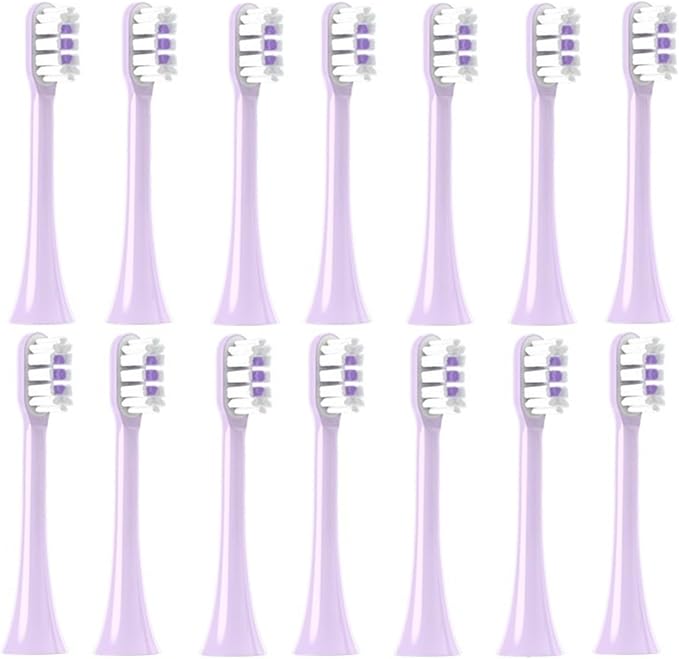 14 PCSCompatible for SOOCAS X3S Replacement Toothbrush Heads X3U/X3Pro/D2/ D3S/D5 Electric Soft Bristle Nozzles(14 Purple)