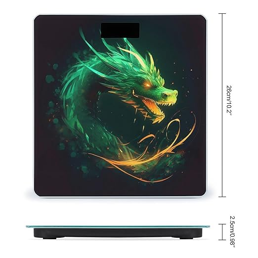 Green Dragon Scale for Body Weight Sturdy Tempered Glass Weighing Scales with LCD Display Accurate Digital Bathroom Scale Convenient Body Fat Smart Scales Easy Read