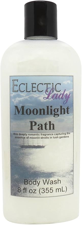 Eclectic Lady Liquid Pearl Body Wash - Moonlight Path Scent 3-in-1 Use For Bubble Bath Hand Soap &amp Body Wash Phthalate-Free Moonlight Path Fragrance Handcrafted in USA (8 oz)