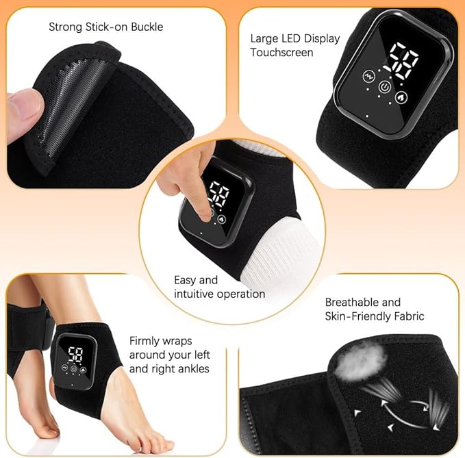 LEBHAR Rechargeable Electric Ankle Vibration Massage Joint Physiotherapy Instrument (Grey)