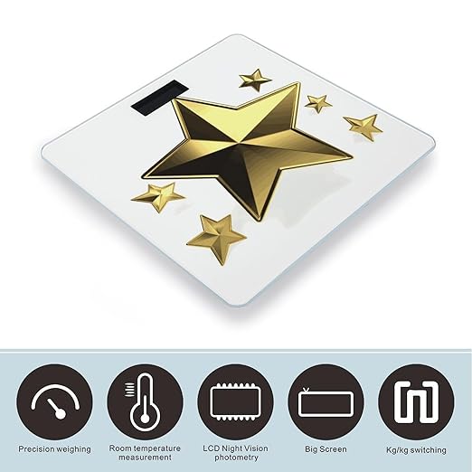 Digital Bathroom Scale for Body Weight Scale with Bright LCD Display High Accuracy Step-On Technology Auto On/Off Gold Star Digital Scales 400 Lbs /180kg