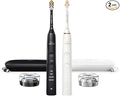 Philips Sonicare DiamondClean Connected Electric Toothbrush 2 Pack x2 Sonic Toothbrushes x2 Charging Travel Cases x2 A3 Brush Heads 12 Brushing Settings (Black and Rose Gold) Model HX9912/71