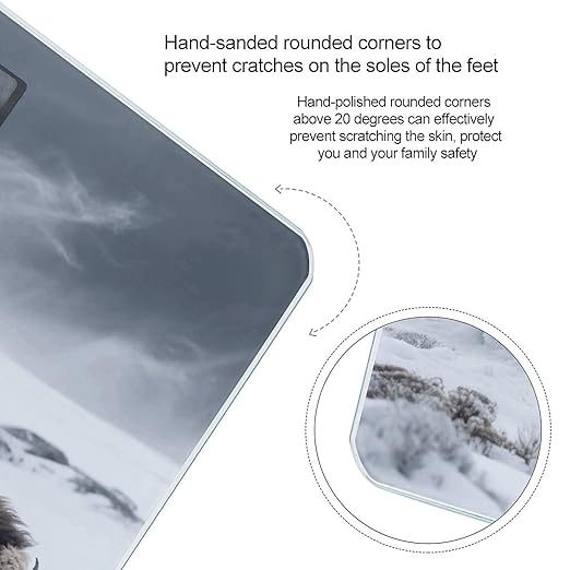Musk Ox in The Snow Weight Scale Large Digital Bathroom Scales with Bright LED Display Non Slip Digital Scale and Step On Fashion Weighing Machine for Body