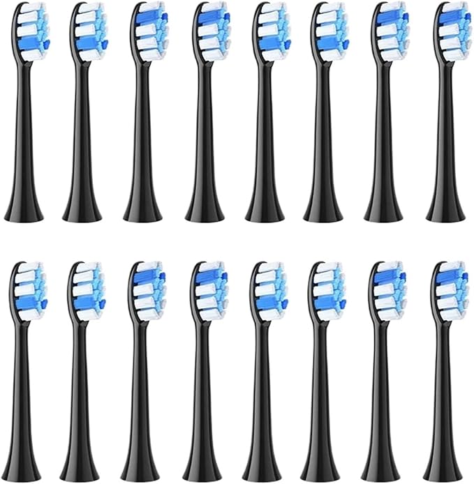 Compatible for P11 T9 P80 Electric Toothbrush Heads Compatible with Toothbrush4/8/16pcs(16BLACK)