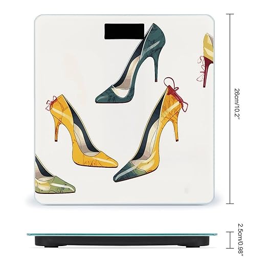 High Heel Shoes Weight Scale Digital Electronic Scales Bathroom Scale Larg LCD Backlight Display High Precisio MeasurementsTempered Glass