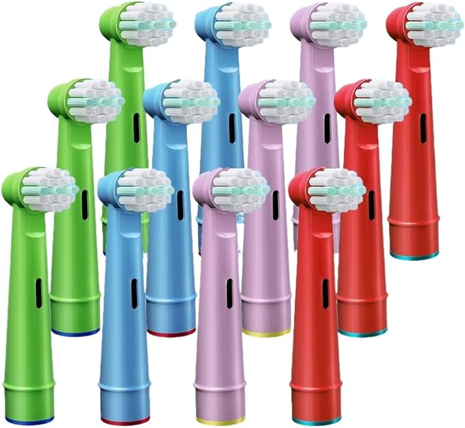 Electric Toothbrush Replacement Heads Compatible for Oral-BD100 D25 D30 D32 4739 3709 3744 Basic Cleaning Soft Bristles(12 pcs)