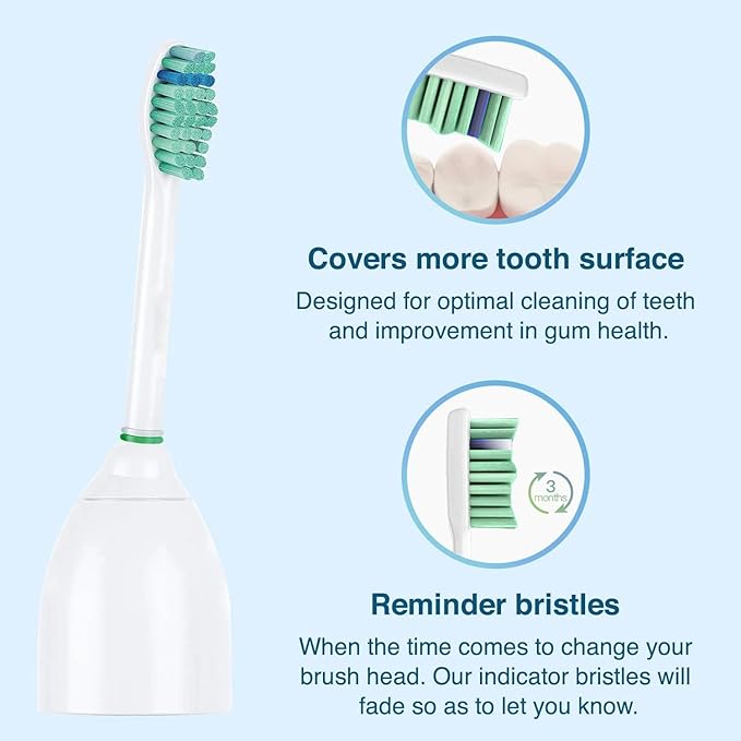 4pcs Replacement Brush Heads Compatible for Phil HX7001 HX7002 E Series Electric Toothbrush Heads IPS