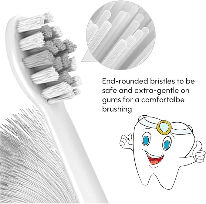 Compatible for with Electric Toothbrush Replacement Brush Heads 1100 2100 4100 4300 5100 5300 6100 6500(White-2 Pcs)