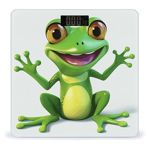 Green Frog Scale for Body Weight Highly Accurate Digital Bathroom Body Scale Digital Bathroom Scales for People Anti-Slip Large LCD Display Smart Scales