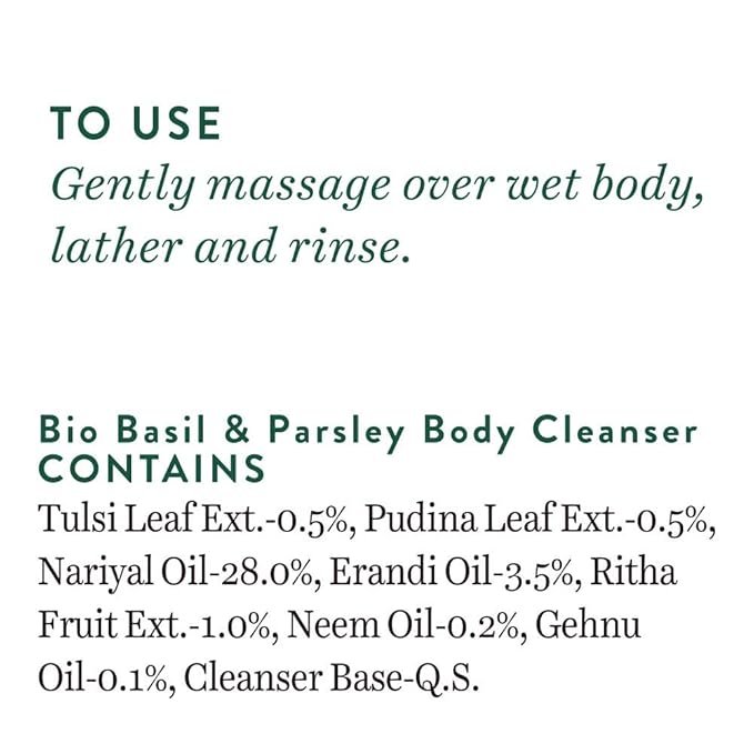 Basil &amp Parsley Revitalizing Body Wash | Soften Skin | Provides Natural Beauty | Deeply Cleanses | 100% Botanical Extracts | Suitable for All Skin Types | 200ml | 6.76 Fl Oz
