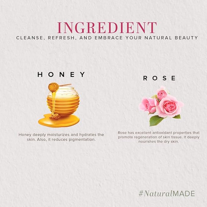 Khadi Natural Rose &amp Honey Body..Wash | For Deep Cleansing | With Soothing Fragrance | Suitable for All Hair Types 210ml
