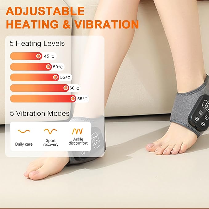 Foot Renew Triple Method Massager 2PCS Foots Renew Massager Portable Wireless Foots Massager Heated Foot &amp Ankle Wrap for Home
