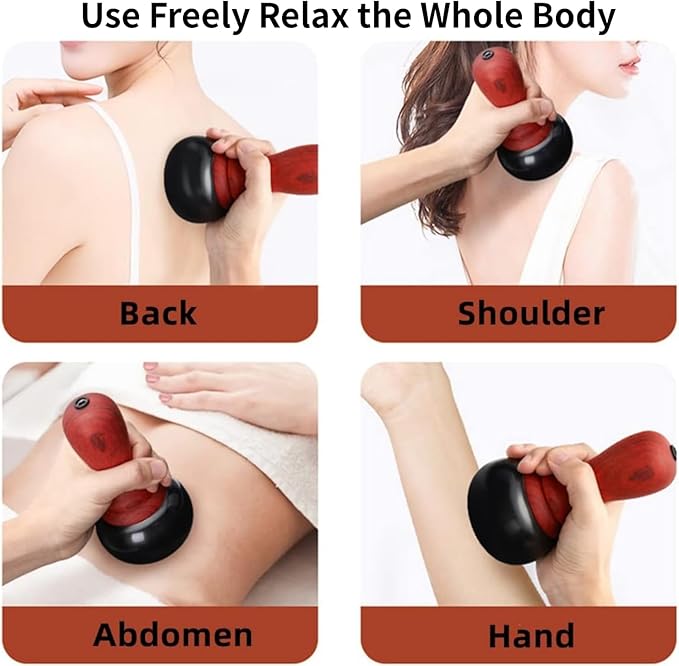 Hot Stones for Massage Electric Body Massager with Temperature Control Natural Bian Stone Gua Sha Scraping Massager for Home SPA Relaxation Treatment Pain Relief