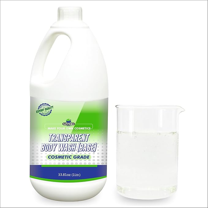 Transparent Body Wash Base | Cosmetic Grade Sulphate-Free Base for DIY Shower Gel &amp Body Cleanser Formulations | Ready-to-Use Concentrate for Custom Body Wash – 1 Litre (33.81 fl oz)