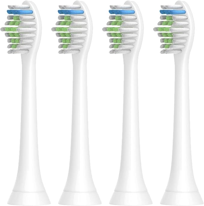 4pcs Replacement Brush HeadCompatible for PH Sonic Care Diamondclean Electric Toothbrush(4 White)