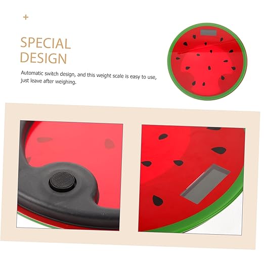 FRCOLOR Cartoon Watermelon Digital Weight Scale Mini Tempered Bathroom Scale Read Display Accurate Measurement for Home Use Fun Summer Design