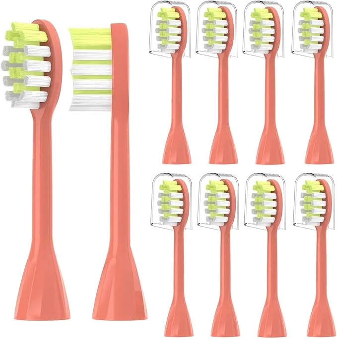 4Pack Replacement Toothbrush HeadsCompatible for Ph One Soni Care Electric Toothbrush Head HY1100 HY1200 BH1022(8pcs Miami Coral)