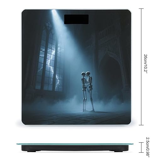 Digital Bathroom Scale for Body Weight Scale with Bright LCD Display High Accuracy Step-On Technology Auto On/Off The Lovers Skull Digital Scales 400 Lbs /180kg